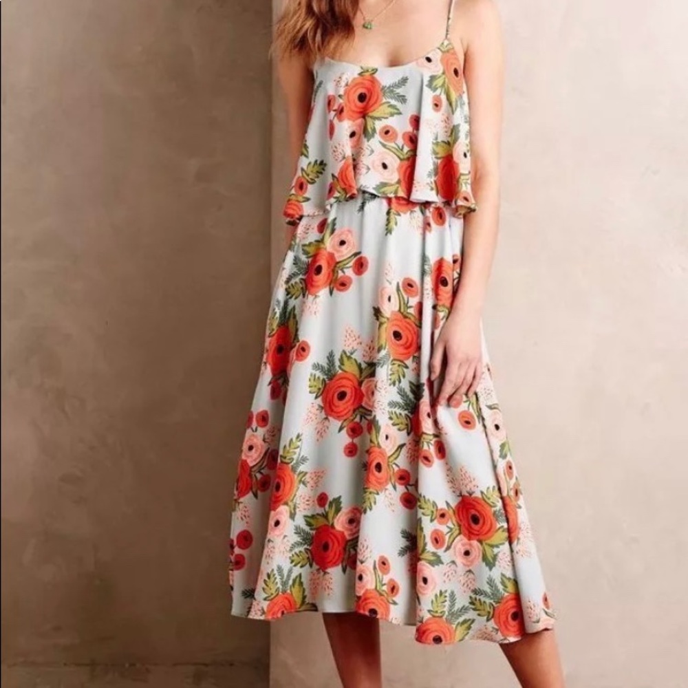 Anthro Poppy Dress Paper Crown RIFLE Paper Co.